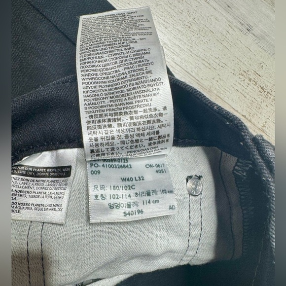 Levis 569 Jeans Mens 40x32 Black Denim Straight Leg Casual Preppy - Picture 7 of 10